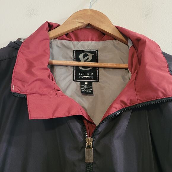 Gear For Sports Men's Color block Windbreaker Hood Zipper Pockets Size Large - Picture 2 of 12